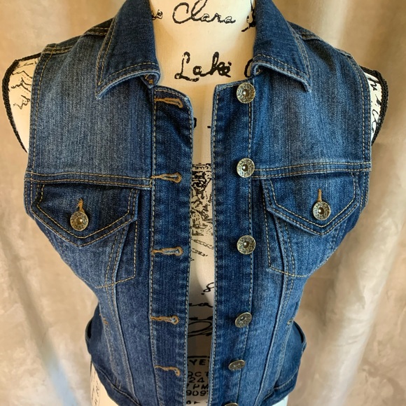 PARIS BLUES Jean Vest Denim Blue Small - Picture 3 of 15